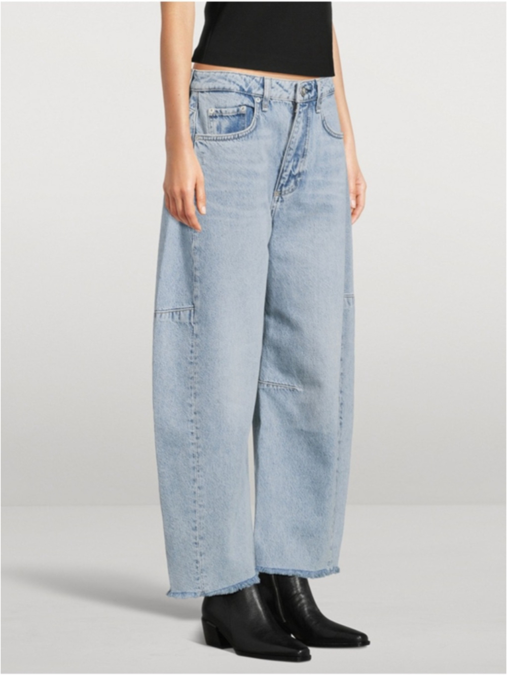 Rag and Bone Charlie Panelled Frayed Jeans Size 27 - Picture 4 of 15
